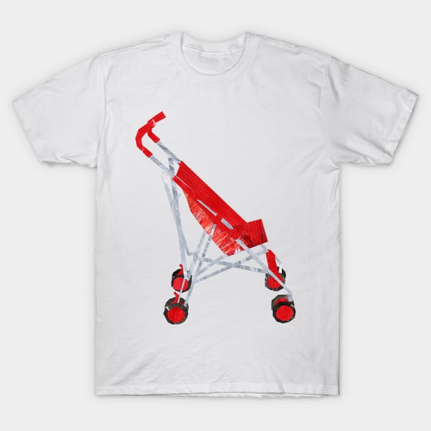 Red Pushchair T-Shirt by Babban Gaelg